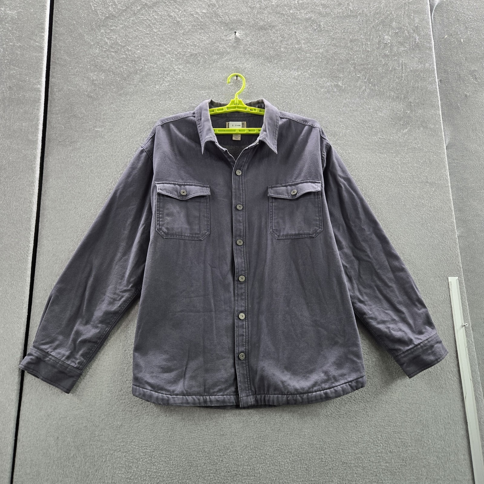 Duluth Trading Co Men Button Up Shirt 4xl Gray Shirt Jacket Long Sleeve